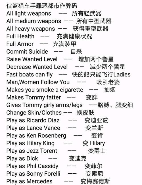 罪恶都市侠盗飞车代码大全免费解锁游戏截图