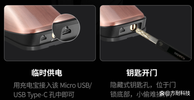 指纹锁插钥匙的地方在哪