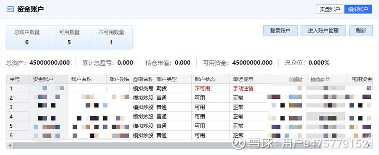 同花顺模拟资金账户
