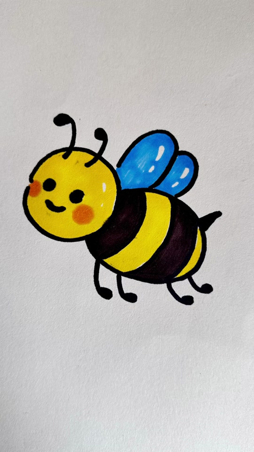蜜蜂简笔画 可爱 涂色