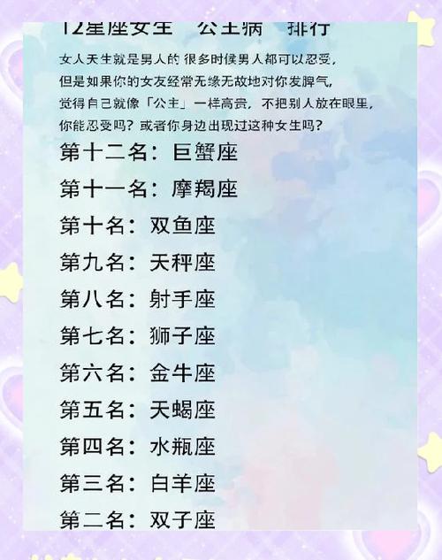 12星座谁最有公主病