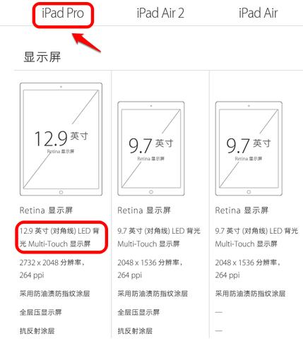 苹果平板尺寸在哪里看