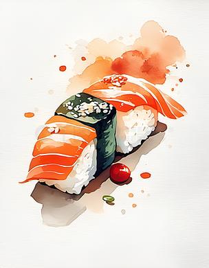 寿司手绘pop海报图片