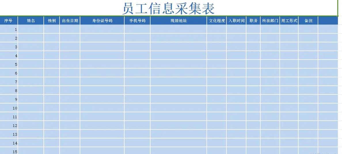 工作人员情况采集表