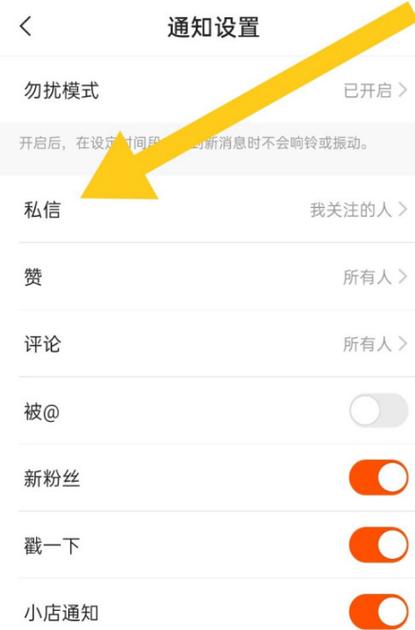 快手拒收别人私信的方法