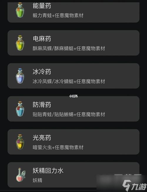 塞尔达传说三防药配方