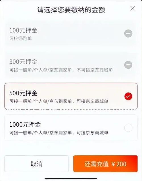 京东保证金多少钱