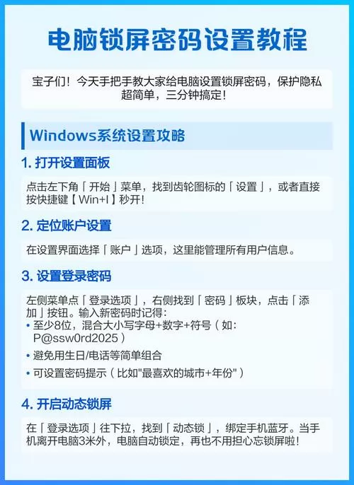 电脑怎么设置锁屏密码?
