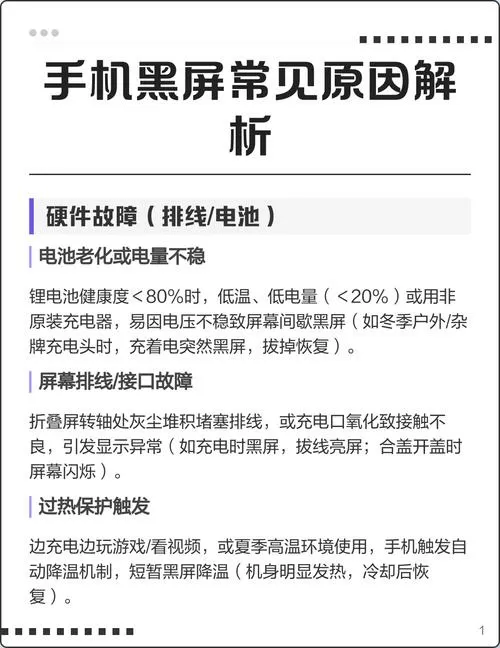 手机摔了黑屏是什么原因